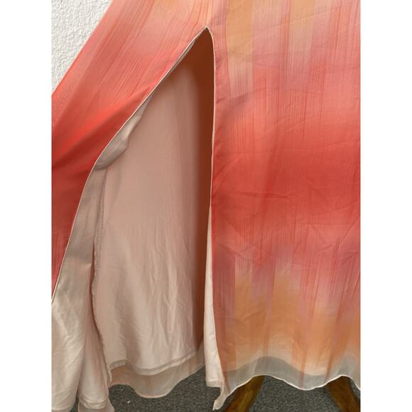 Flynn Skye Tank Dress Mid Side Slit Plunge Ruffled Ombre - Picture 5 of 12